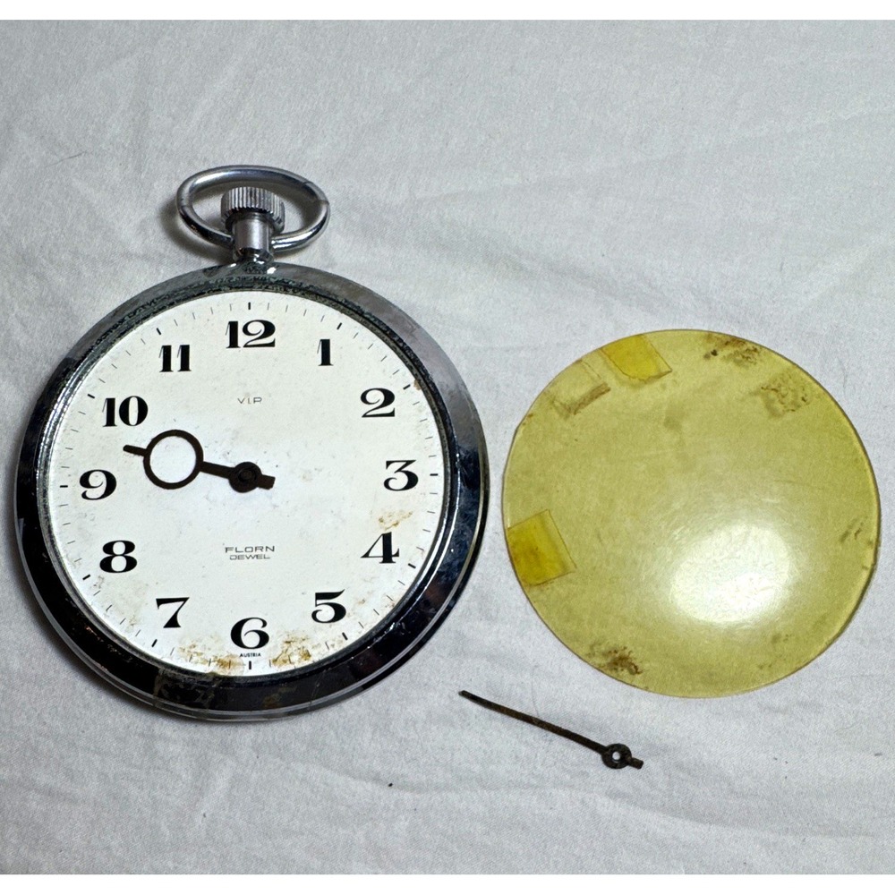 Vintage VIP Austrian Pocket Watch Florn Jewel Made in Austria Mechanic